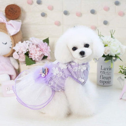 Dog Dress for Small Dog Girl,Wakeu Pet Puppy Tutu Princess Dress Vest Clothes (S, D-Purple)