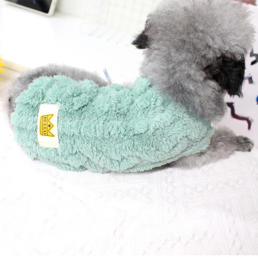 Cute Wavy Double-sided Fleece Pet Clothes Soft Puppy Kitten Coats for Small Medium Dogs Cats Warm Winter Dog Cat Jacket Clothing