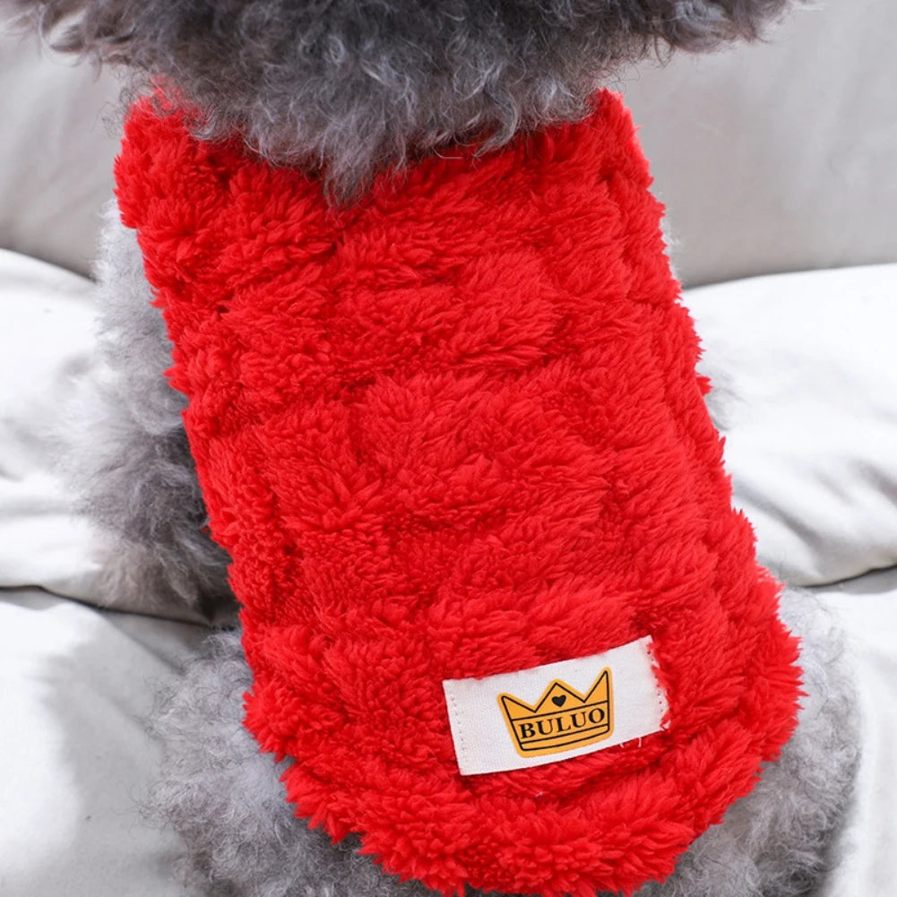Cute Wavy Double-sided Fleece Pet Clothes Soft Puppy Kitten Coats for Small Medium Dogs Cats Warm Winter Dog Cat Jacket Clothing