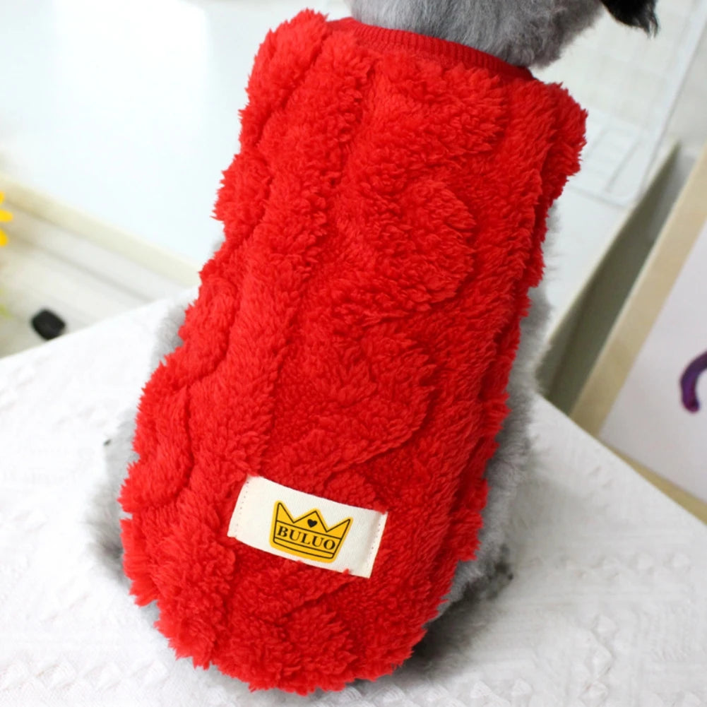 Cute Wavy Double-sided Fleece Pet Clothes Soft Puppy Kitten Coats for Small Medium Dogs Cats Warm Winter Dog Cat Jacket Clothing