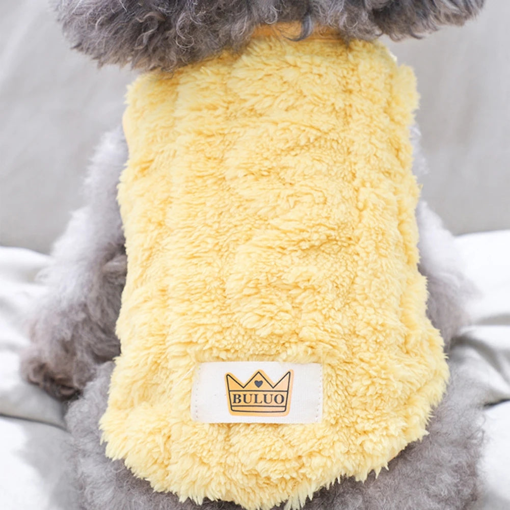 Cute Wavy Double-sided Fleece Pet Clothes Soft Puppy Kitten Coats for Small Medium Dogs Cats Warm Winter Dog Cat Jacket Clothing