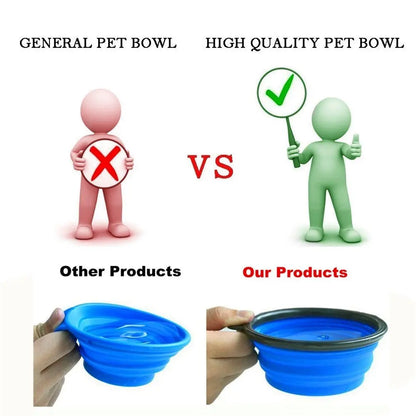 1PC Folding Silicone Dog Bowl Outfit Portable Travel Bowl For Dog Feeder Utensils Small Mudium Dog Bowls Pet Accessories