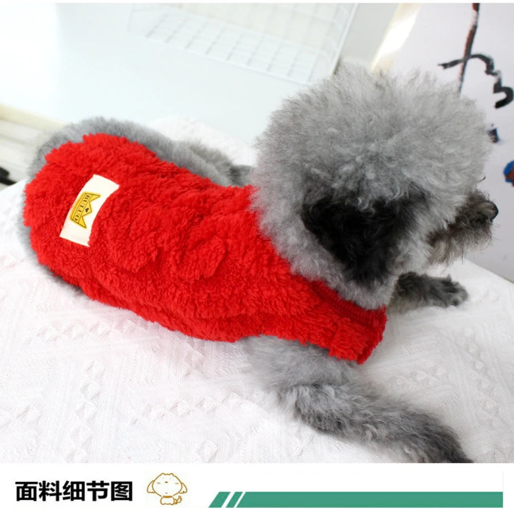 Cute Wavy Double-sided Fleece Pet Clothes Soft Puppy Kitten Coats for Small Medium Dogs Cats Warm Winter Dog Cat Jacket Clothing