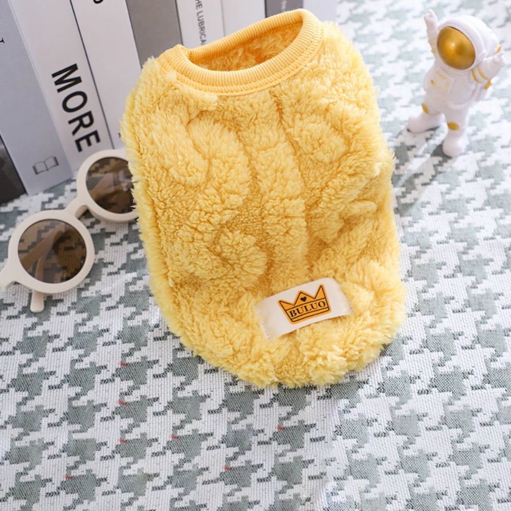 Cute Wavy Double-sided Fleece Pet Clothes Soft Puppy Kitten Coats for Small Medium Dogs Cats Warm Winter Dog Cat Jacket Clothing