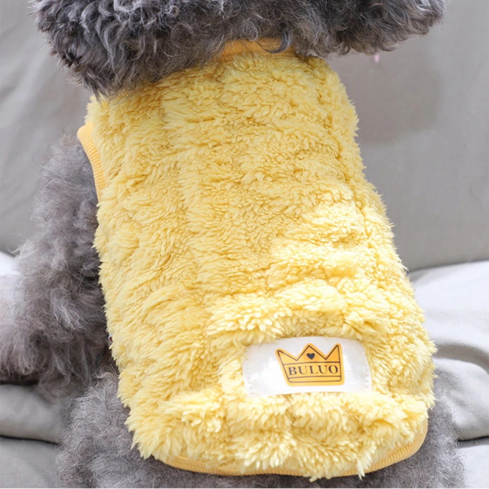 Cute Wavy Double-sided Fleece Pet Clothes Soft Puppy Kitten Coats for Small Medium Dogs Cats Warm Winter Dog Cat Jacket Clothing