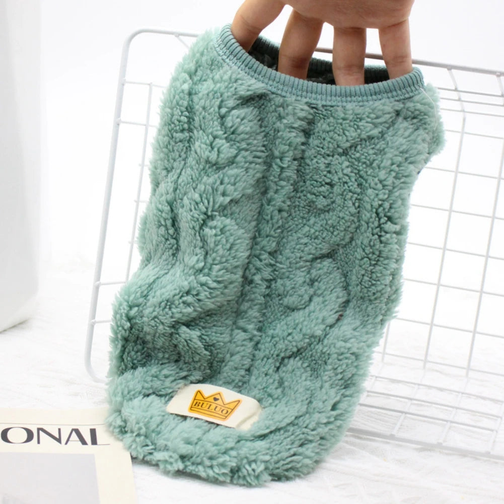 Cute Wavy Double-sided Fleece Pet Clothes Soft Puppy Kitten Coats for Small Medium Dogs Cats Warm Winter Dog Cat Jacket Clothing