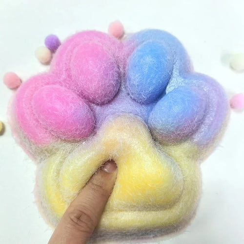14cm Gradient Color Cat Paw Pinch Decompression Toy Squishy Fidget Extra Large Cat Paw Stress Relief Toy Slow Rebound Cat Claw