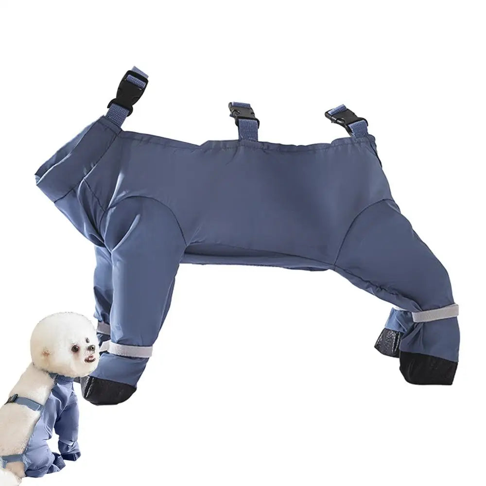 Waterproof Dog Boots With Suspenders Adjustable Anti-Fall Dog Pet Boots Dirty-Proof Pet Shoes For French Bulldog Poodle