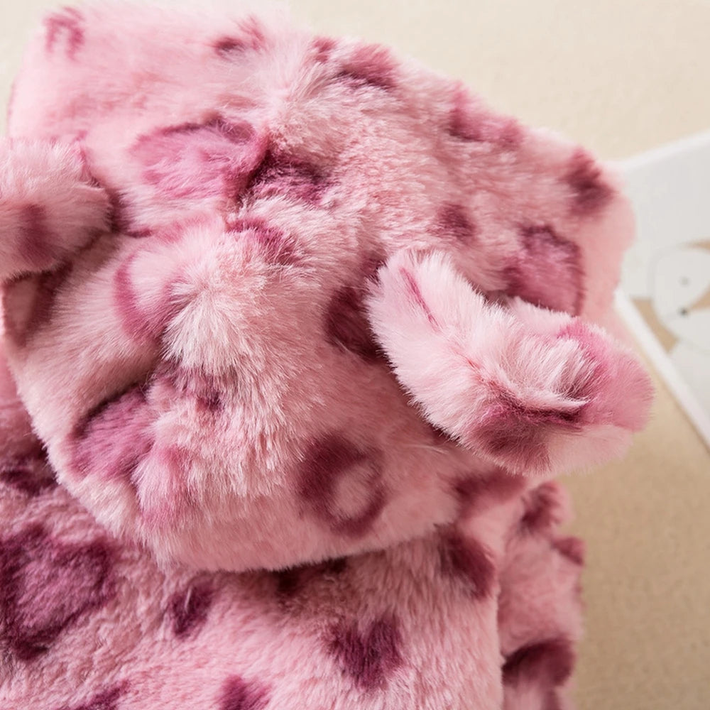 Winter Pet Dog Clothes Warm Fleece Dog Hoodie Leopard Dog Coat Jacket French Bulldog Clothing for Small Medium Dogs Pet Costumes