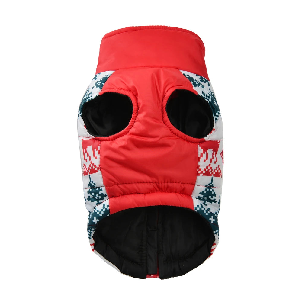 Christmas Dog Costume For Winter Festival Party Pet Jacket For Small Medium Dogs New Year Snowman Print Dogs Outfits With D-ring