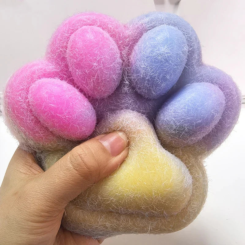 14cm Gradient Color Cat Paw Pinch Decompression Toy Squishy Fidget Extra Large Cat Paw Stress Relief Toy Slow Rebound Cat Claw