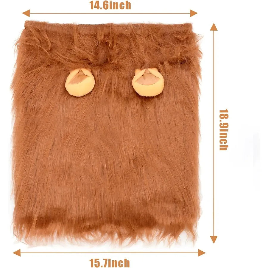 Dog Lion Mane Costume Realistic Mane with Ears for Medium to Large Sized Dogs Pet Halloween Costumes Birthday Party Cosplay App