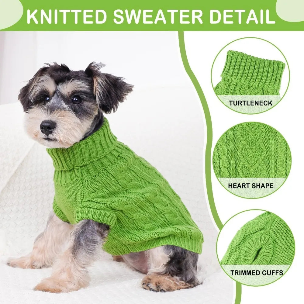 Dog Sweaters for Small Dogs Winter Dog Clothes Girl Knitted Small Dog Sweater Soft Warm Dachshund Clothes Cute Puppy Clothes Tur