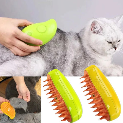 Cat Steam Brush Electric Spray Water Spray Kitten Pet Comb Soft Silicone Depilation Cats Bath Hair Brush Grooming Supplies