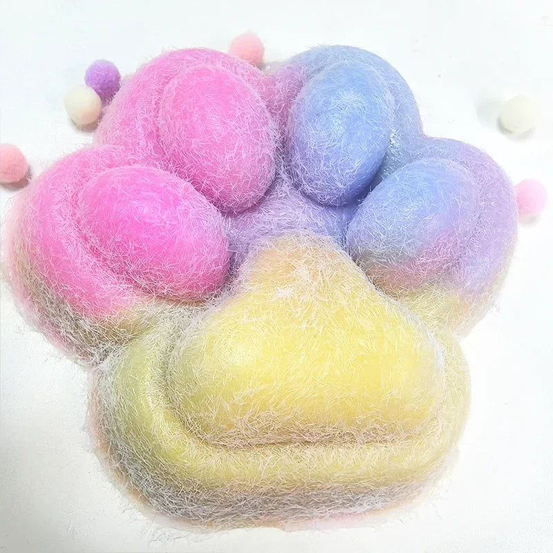 14cm Gradient Color Cat Paw Pinch Decompression Toy Squishy Fidget Extra Large Cat Paw Stress Relief Toy Slow Rebound Cat Claw
