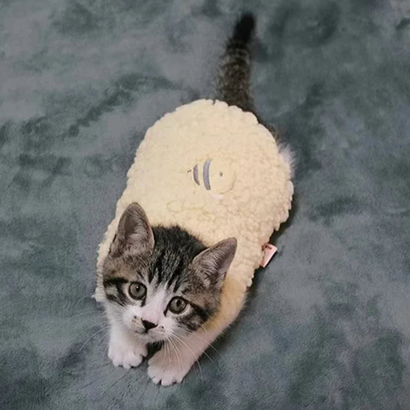 Newborn Cat Kitten Velvet Clothing Winter Warm Little Pet Sweater for Small Animals Bunny Pullovers Clothes Teacup Poodle XXXS