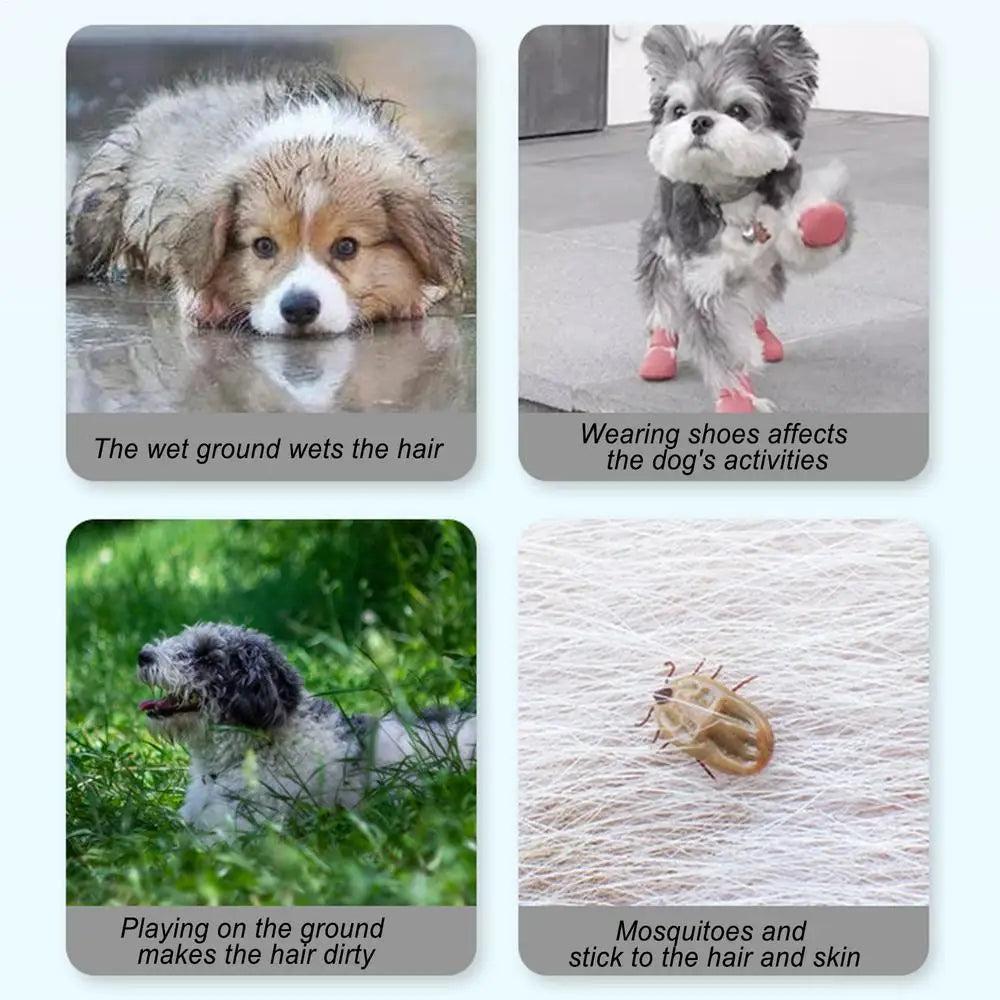 Waterproof Dog Boots With Suspenders Adjustable Anti-Fall Dog Pet Boots Dirty-Proof Pet Shoes For French Bulldog Poodle