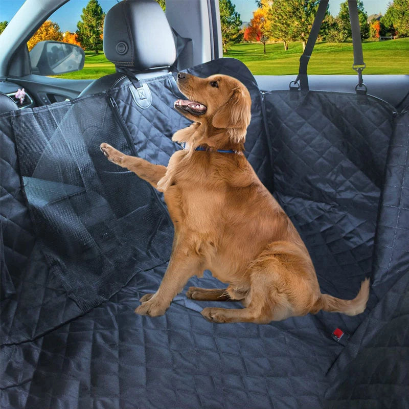 Car Pet Seat Pad Double Zipper Waterproof Dirt Resistant Suitable Multiple Models 143×153CM Solid Color Cars Rear Seats Cushion