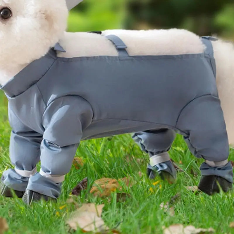 Waterproof Dog Boots With Suspenders Adjustable Anti-Fall Dog Pet Boots Dirty-Proof Pet Shoes For French Bulldog Poodle