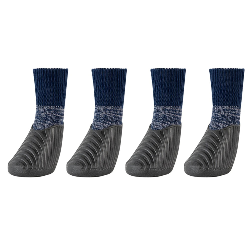 4Pcs Outdoor Pet Dog Boots Dog Shoes Paw Protector Comfortable Waterproof Shoes Anti-slip Boots For Small Medium Large Dogs Cats