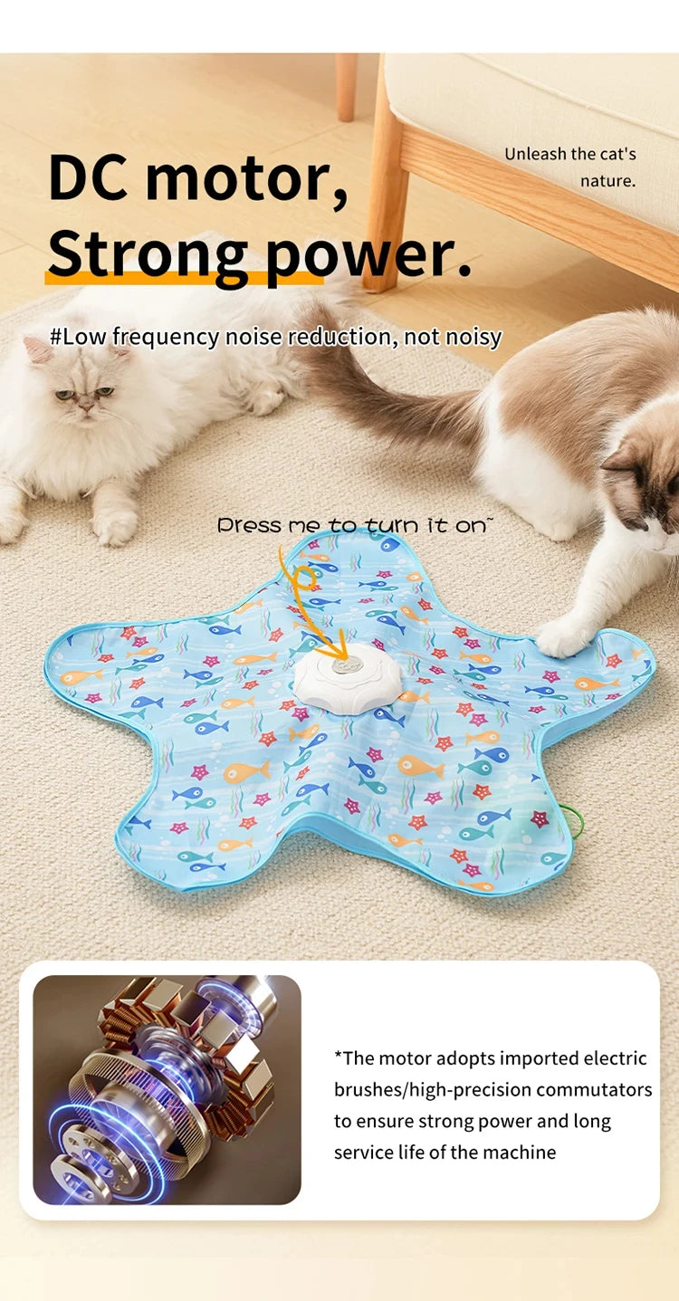 Cat Toys Interactive Hide and Seek Cat Toy with Mouse Squeaky Motion Activated Moving Concealed Feathers Kitten Teaser Toy