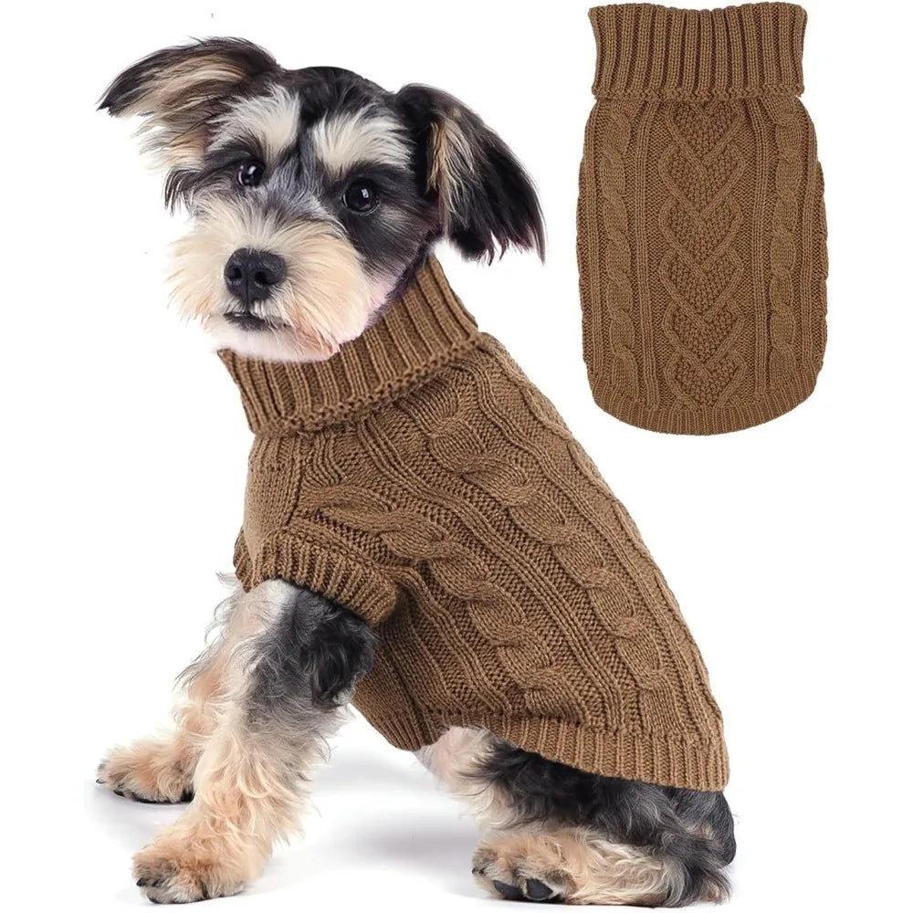 Dog Sweaters for Small Dogs Winter Dog Clothes Girl Knitted Small Dog Sweater Soft Warm Dachshund Clothes Cute Puppy Clothes Tur