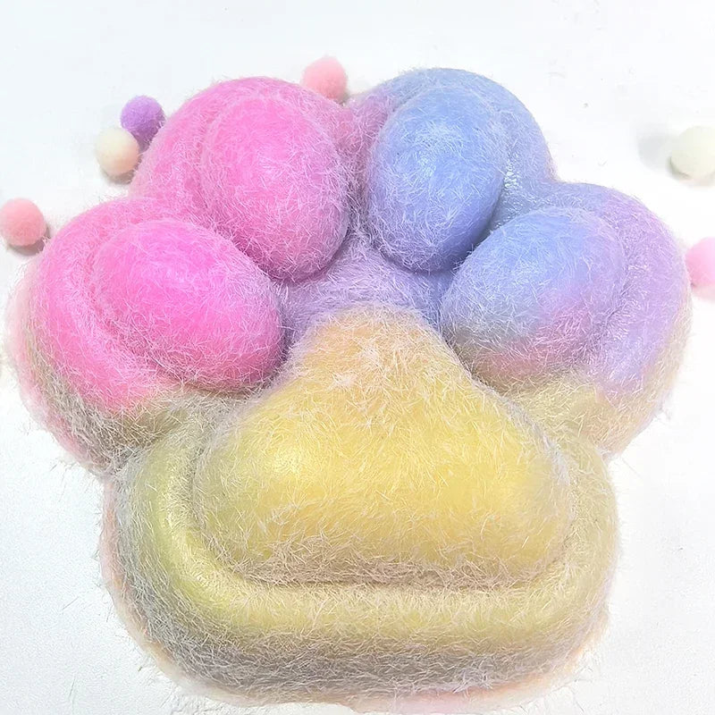 14cm Gradient Color Cat Paw Pinch Decompression Toy Squishy Fidget Extra Large Cat Paw Stress Relief Toy Slow Rebound Cat Claw