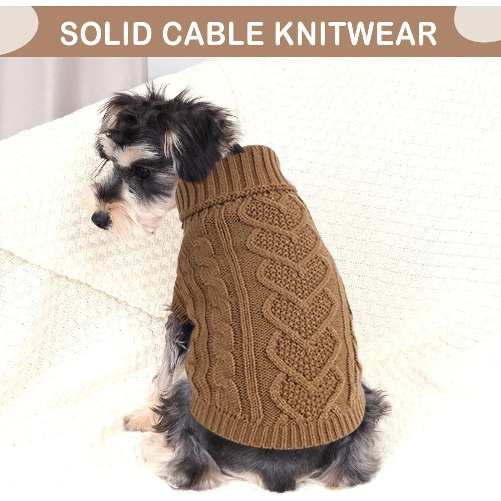 Dog Sweaters for Small Dogs Winter Dog Clothes Girl Knitted Small Dog Sweater Soft Warm Dachshund Clothes Cute Puppy Clothes Tur