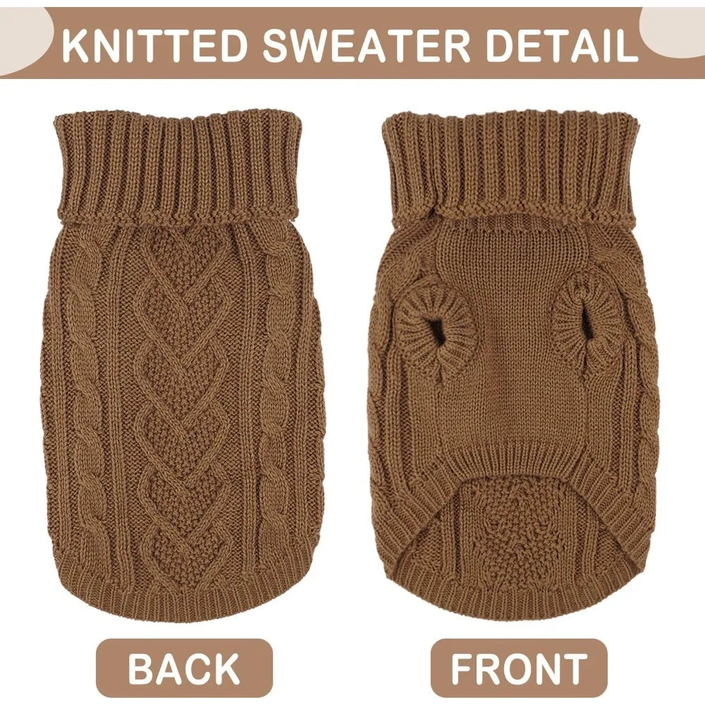 Dog Sweaters for Small Dogs Winter Dog Clothes Girl Knitted Small Dog Sweater Soft Warm Dachshund Clothes Cute Puppy Clothes Tur