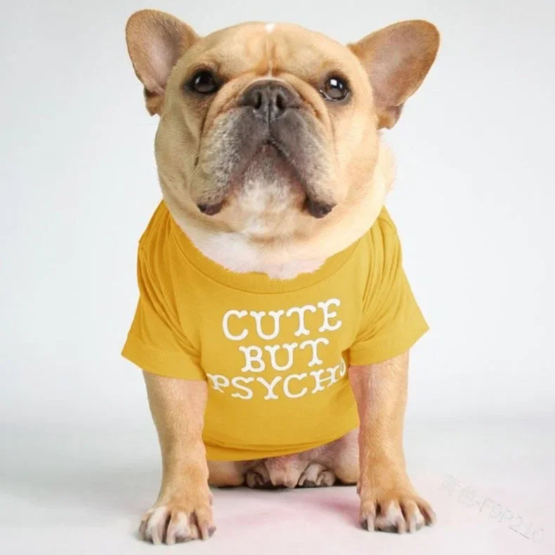 Quality Breathable Summer/Spring Dog Clothes Soft Letters Printed French Bulldog Pet Clothes New Fashion T-shirt For Dog