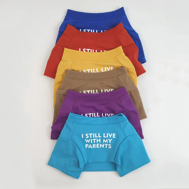 Quality Breathable Summer/Spring Dog Clothes Soft Letters Printed French Bulldog Pet Clothes New Fashion T-shirt For Dog