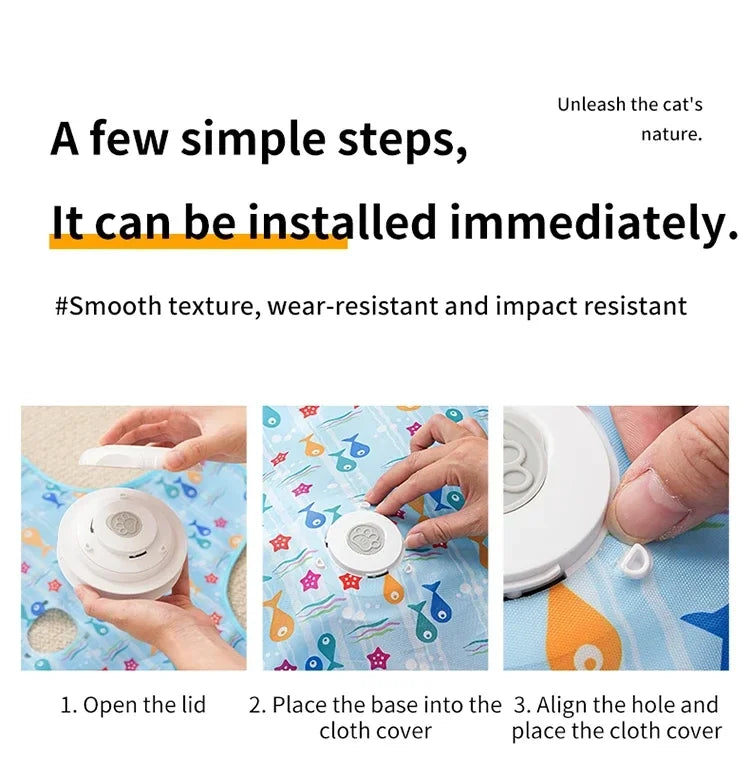 Cat Toys Interactive Hide and Seek Cat Toy with Mouse Squeaky Motion Activated Moving Concealed Feathers Kitten Teaser Toy