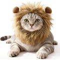 Cat Halloween Costumes Adjustable Lion Mane Wig Pet Costumes for Cats M