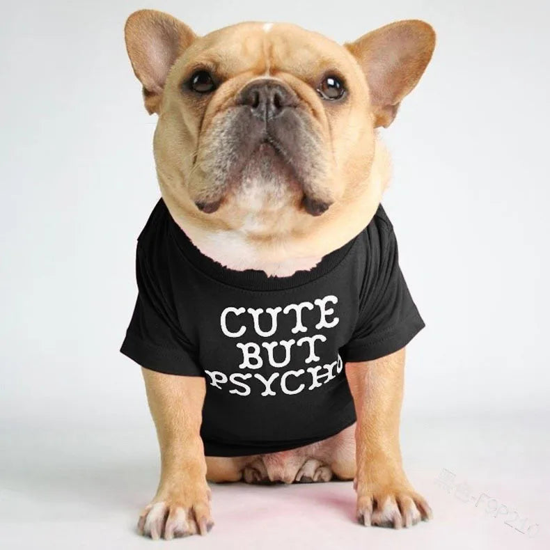 Quality Breathable Summer/Spring Dog Clothes Soft Letters Printed French Bulldog Pet Clothes New Fashion T-shirt For Dog