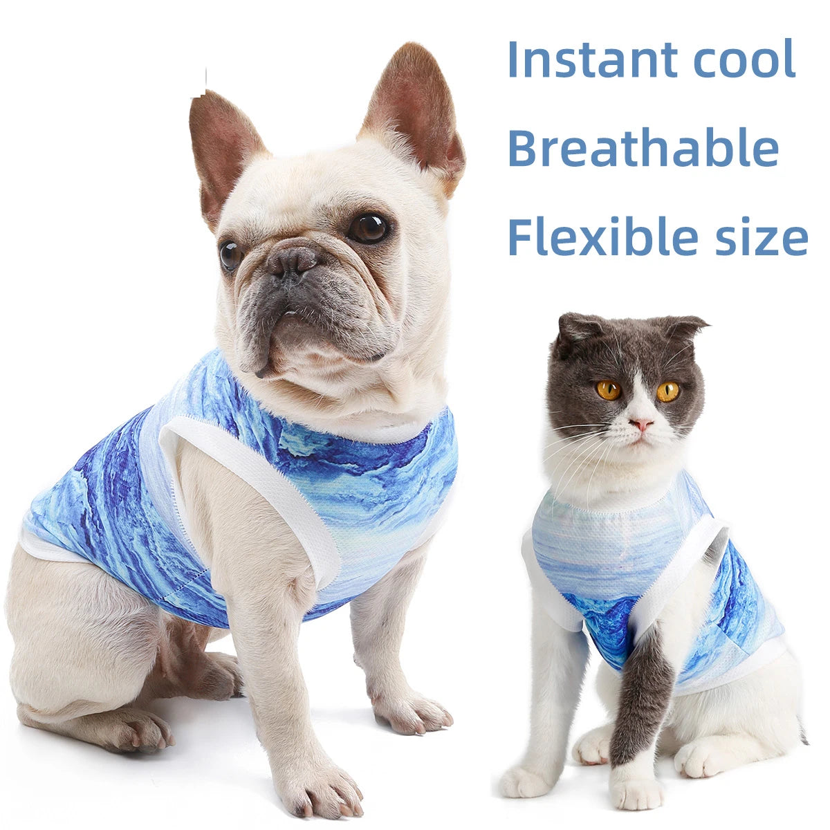 Spring Cooling Summer Pet Clothing Puppy Cool Dog Strap Cat Vest Instant Cooling Bulldog Pet Clothes
