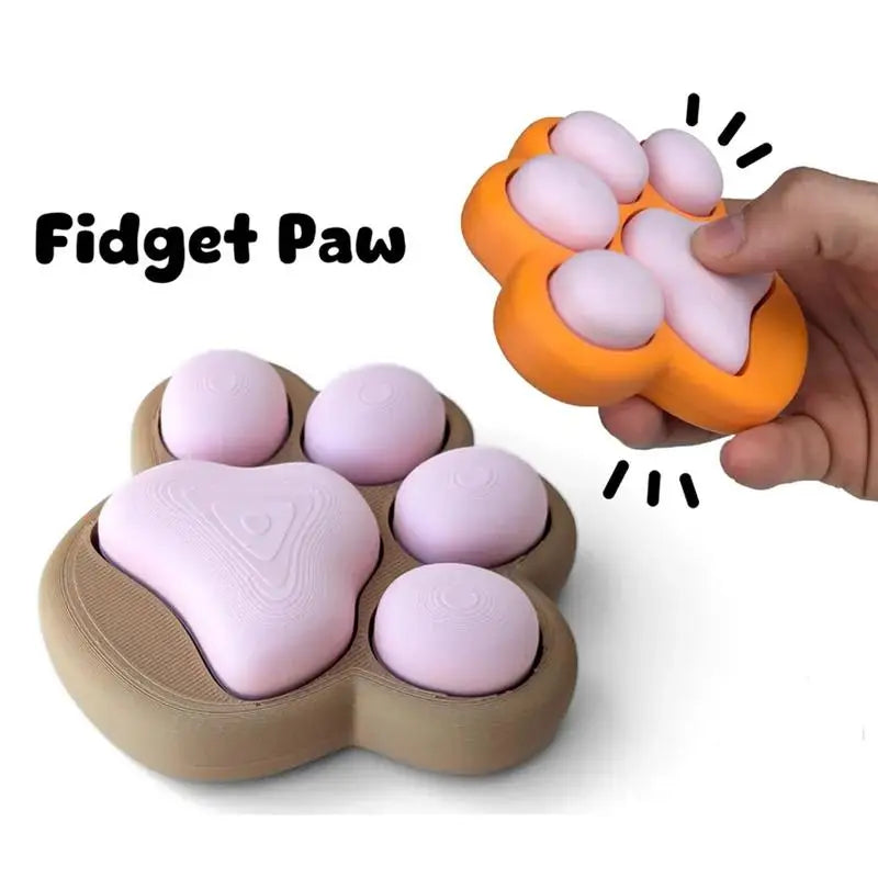 Push Fidget Toy Cat Paws Button Games Machine 3D Printed Stress Relief Toy Interactive Fidget Sensory Toy For Kids Adults