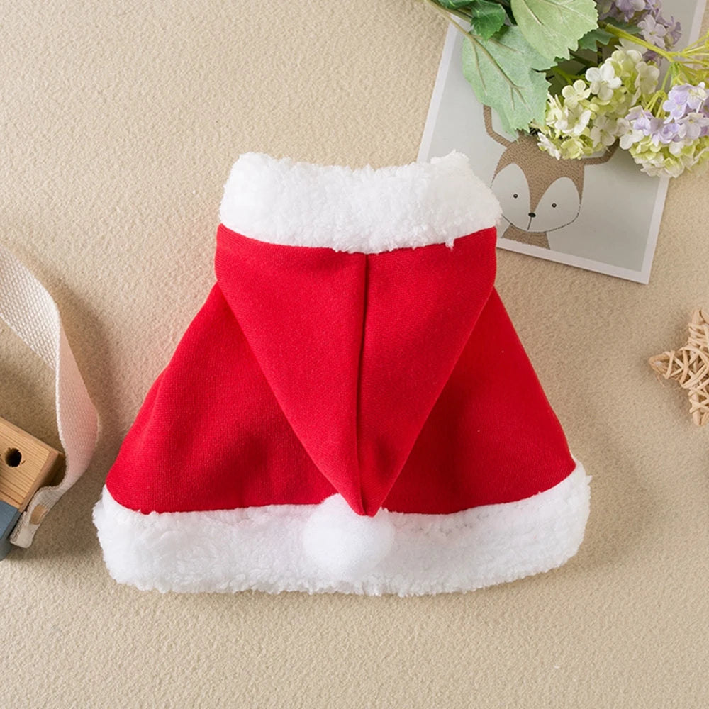 Christmas Pet Cloak Santa Cosplay Elk Costume Dog Puppy Hoodie Coat Clothes for Small Dog Cat Costumes Soft Plush Warm Outfit