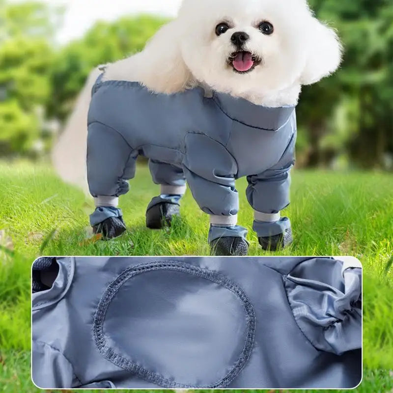 Waterproof Dog Boots With Suspenders Adjustable Anti-Fall Dog Pet Boots Dirty-Proof Pet Shoes For French Bulldog Poodle