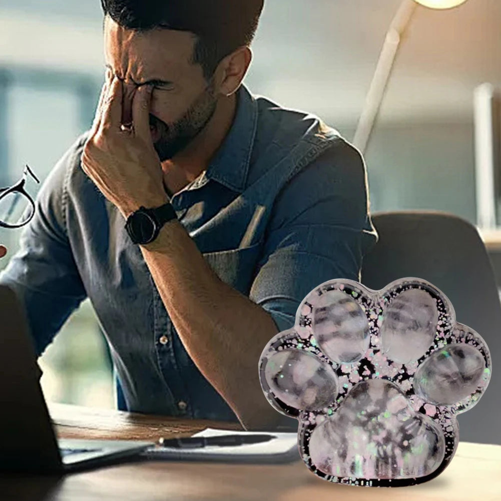 Cute Cat Paw Soft Squeeze Toy Dark Starry Squishies Fidgets Toy Stress Relief Toy for Children and Adults Christmas Gifts