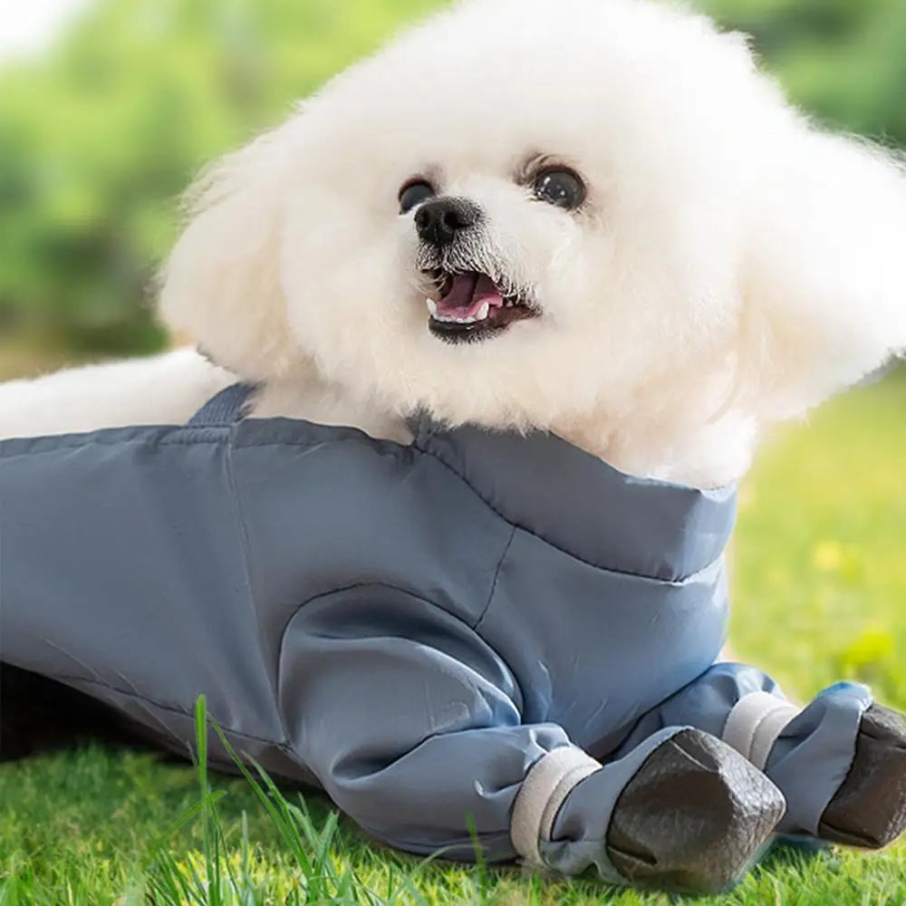 Waterproof Dog Boots With Suspenders Adjustable Anti-Fall Dog Pet Boots Dirty-Proof Pet Shoes For French Bulldog Poodle