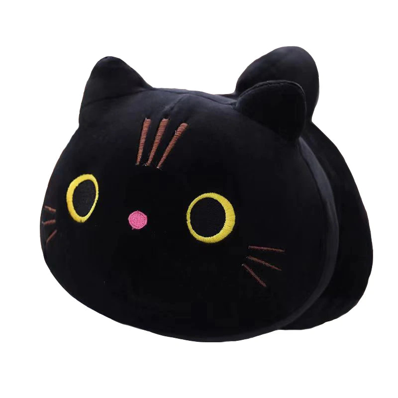 25CM Lovely Cartoon Cat Dolls Stuffed Soft Animal Kitten Plush Pillow Toys Kawaii White Black Cat Gift for Boys Girls