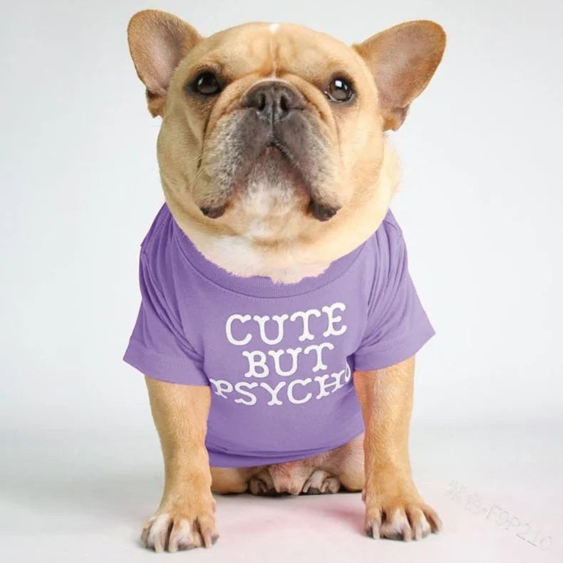Quality Breathable Summer/Spring Dog Clothes Soft Letters Printed French Bulldog Pet Clothes New Fashion T-shirt For Dog