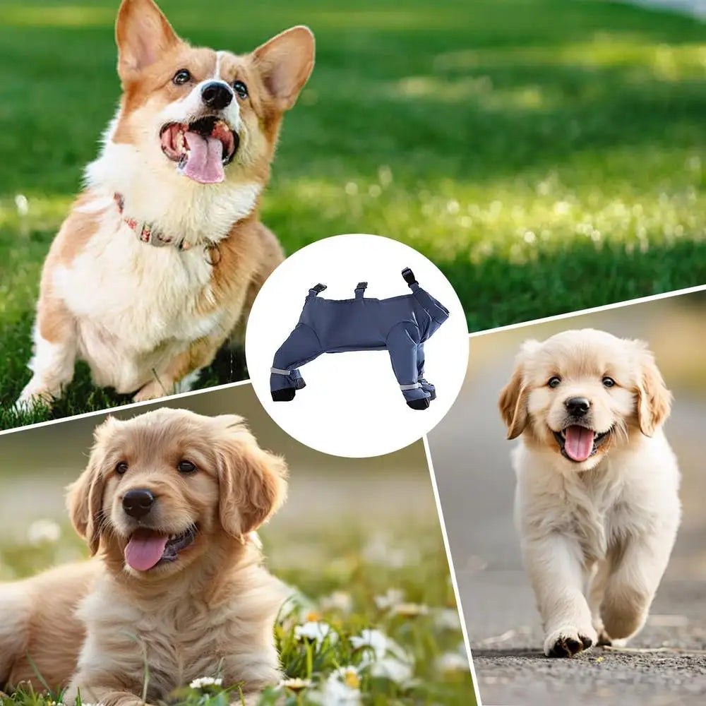 Waterproof Dog Boots With Suspenders Adjustable Anti-Fall Dog Pet Boots Dirty-Proof Pet Shoes For French Bulldog Poodle