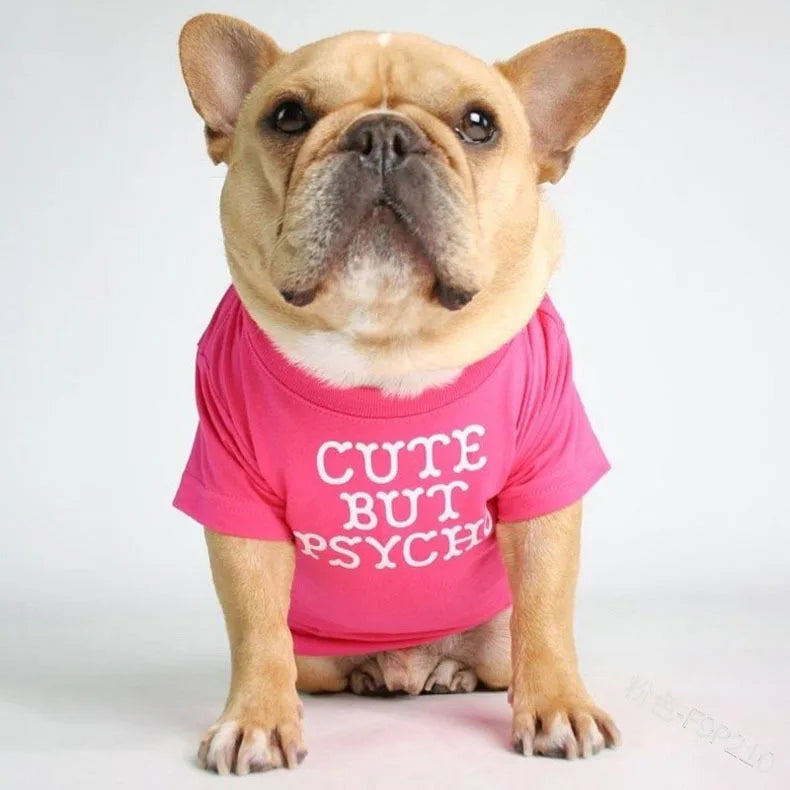 Quality Breathable Summer/Spring Dog Clothes Soft Letters Printed French Bulldog Pet Clothes New Fashion T-shirt For Dog