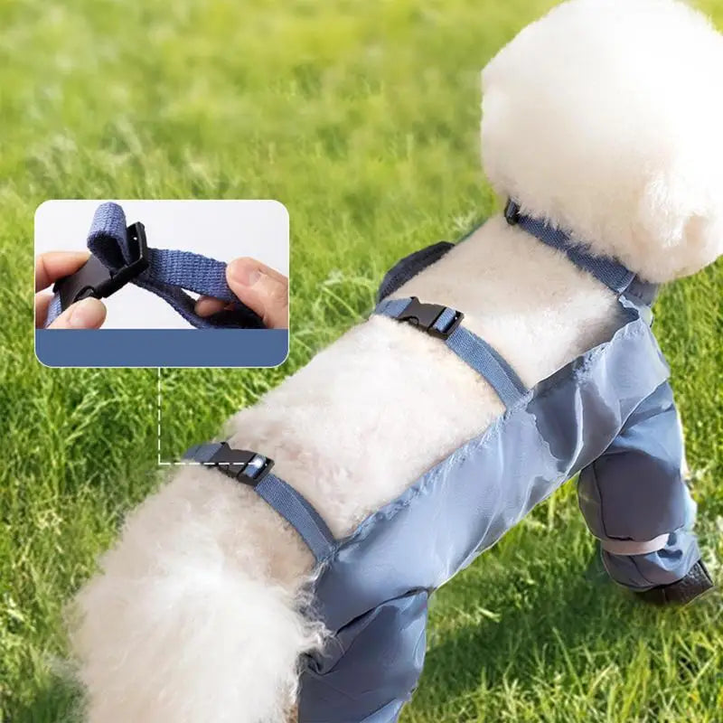 Waterproof Dog Boots With Suspenders Adjustable Anti-Fall Dog Pet Boots Dirty-Proof Pet Shoes For French Bulldog Poodle