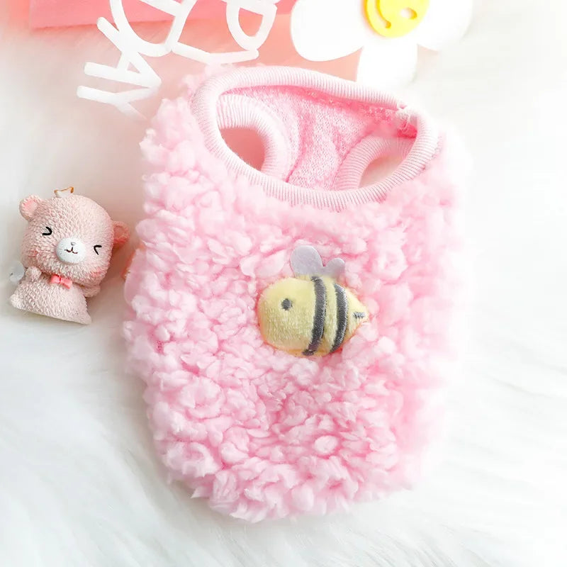 Newborn Cat Kitten Velvet Clothing Winter Warm Little Pet Sweater for Small Animals Bunny Pullovers Clothes Teacup Poodle XXXS