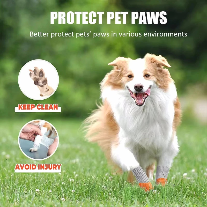 4Pcs Outdoor Pet Dog Boots Dog Shoes Paw Protector Comfortable Waterproof Shoes Anti-slip Boots For Small Medium Large Dogs Cats