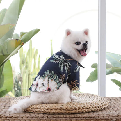 Summer Hawaiian Beach Style Dog Shirt Fashion Pet Dog Clothes Print Puppy Vest Breathable Cat Thin Shirt Pet Chihuahua Clothes