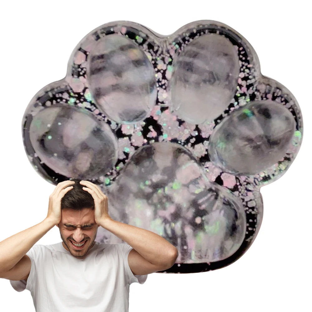 Cute Cat Paw Soft Squeeze Toy Dark Starry Squishies Fidgets Toy Stress Relief Toy for Children and Adults Christmas Gifts