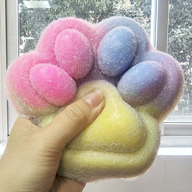 14cm Gradient Color Cat Paw Pinch Decompression Toy Squishy Fidget Extra Large Cat Paw Stress Relief Toy Slow Rebound Cat Claw